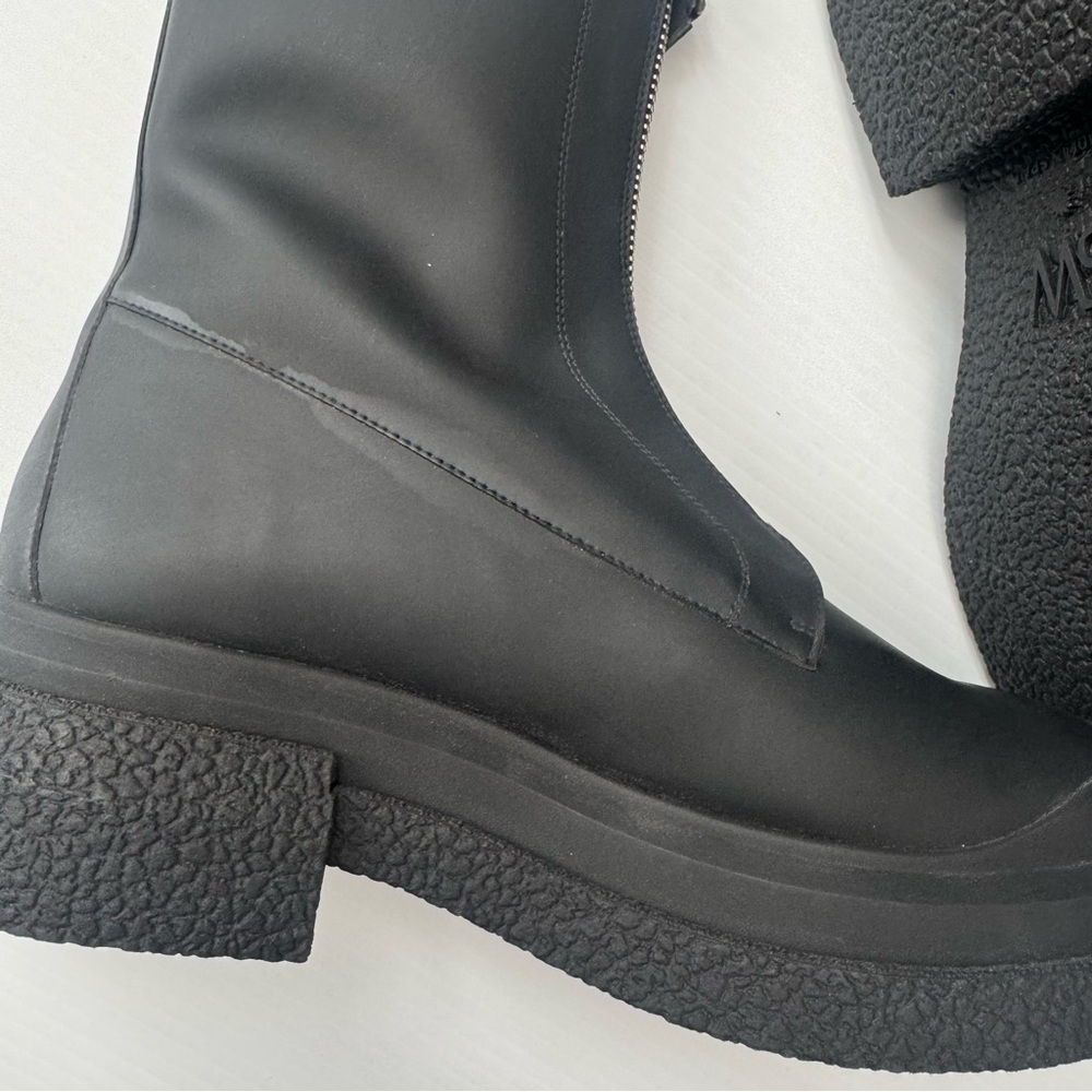 Stuart Weitzman Charli Zip Sport Leather Ankle Boots Black Size 8.5 - Picture 10 of 16